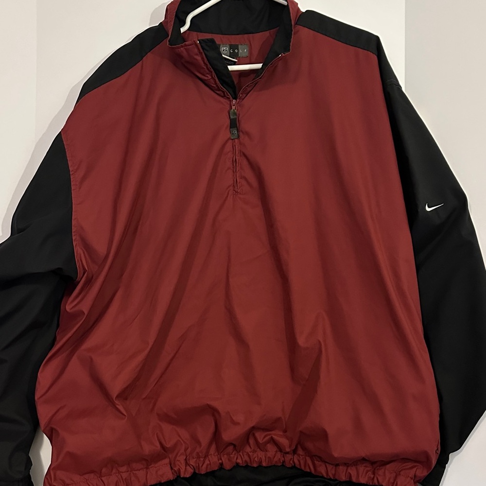 Nike Men's Burgundy and Black Windbreaker